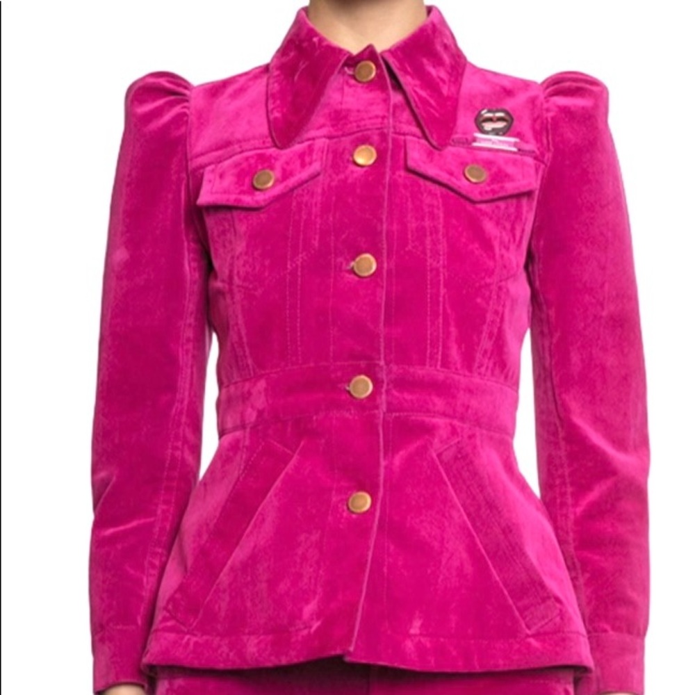 Marc Jacobs Velveteen Puff Sleeve Jean Jacket